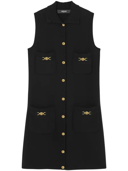 Rochie fără mâneci Versace fără mâneci tricotate negru