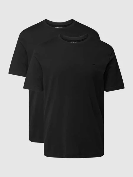 T-shirt z wyhaftowanym logo Hechter Paris czarna