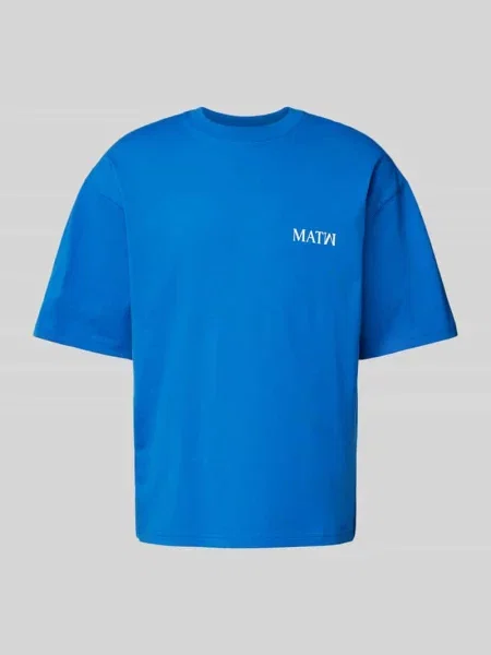 T-shirt o kroju oversized z nadrukiem z logo Review X Matw niebieska