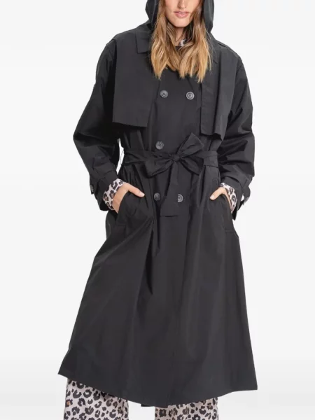 Trenci Seco Rainwear cu două rânduri de nasturi negru