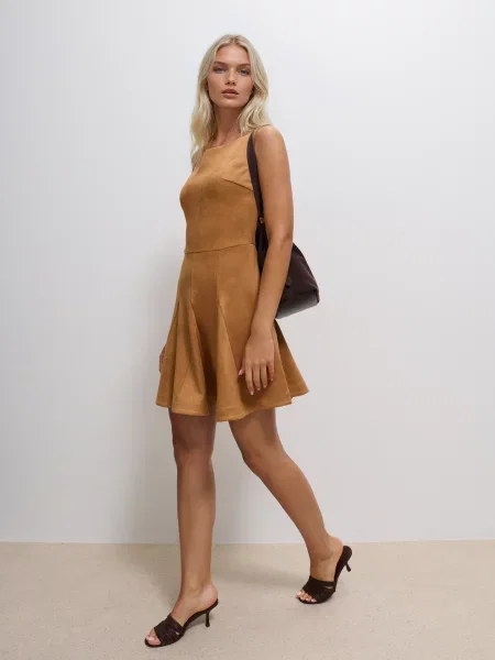 Kostiumas mini mini suknelė Mohito smėlinė