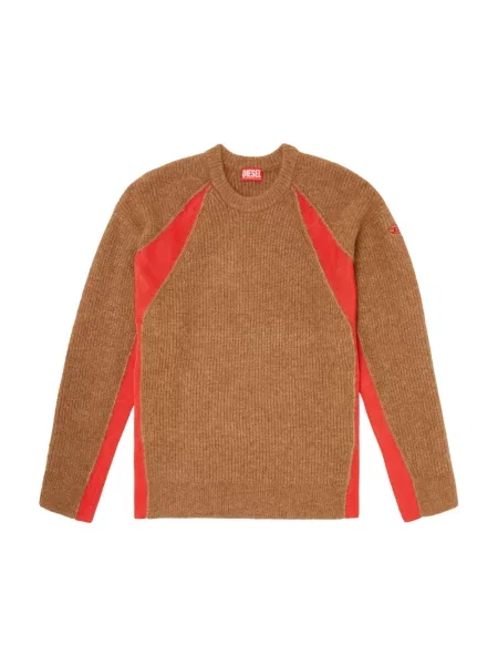 Dzianinowy sweter Diesel brązowy