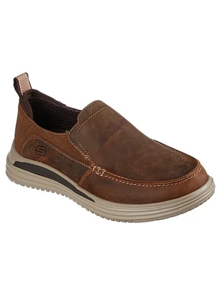 Półbuty Skechers skórzane brązowe