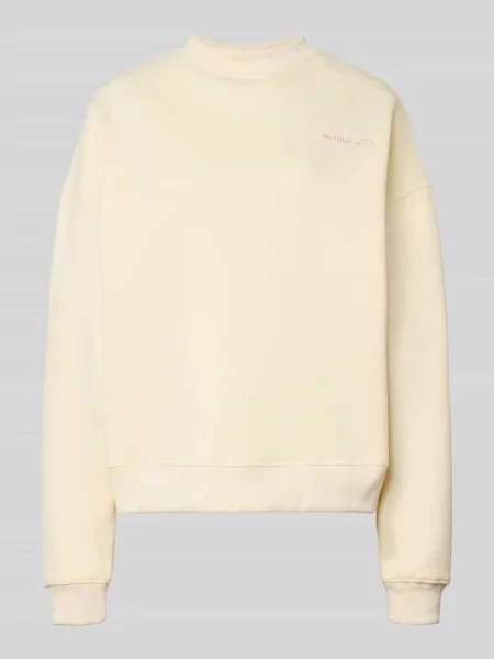 Bluza dresowa o kroju relaxed fit ze stójką Another Cotton Lab biała