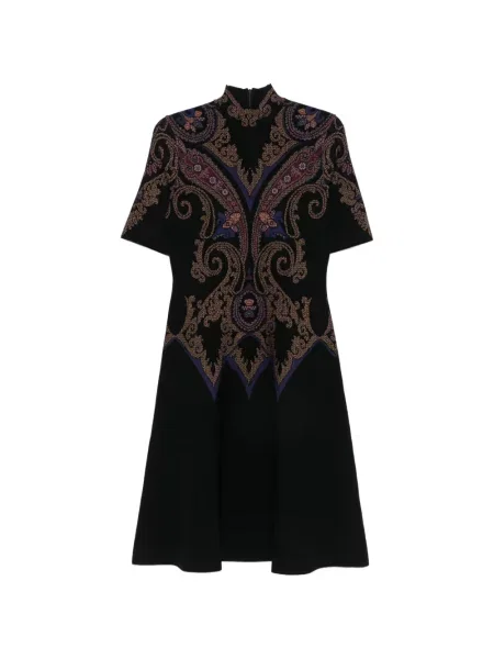 Rochie midi Etro cu model paisley negru