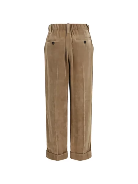 Pantaloni Brunello Cucinelli de catifea cord maro