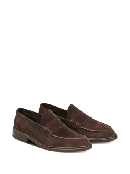 Pantofi loafer Tricker's din piele de căprioară maro