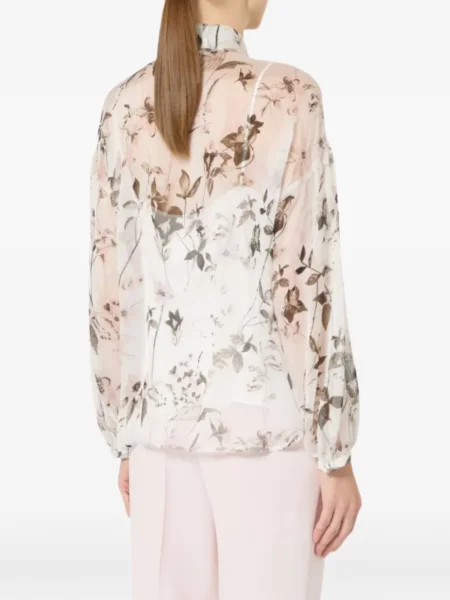 Bluză Max Mara cu funde cu model floral