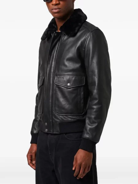 Geanta de piele Schott negru