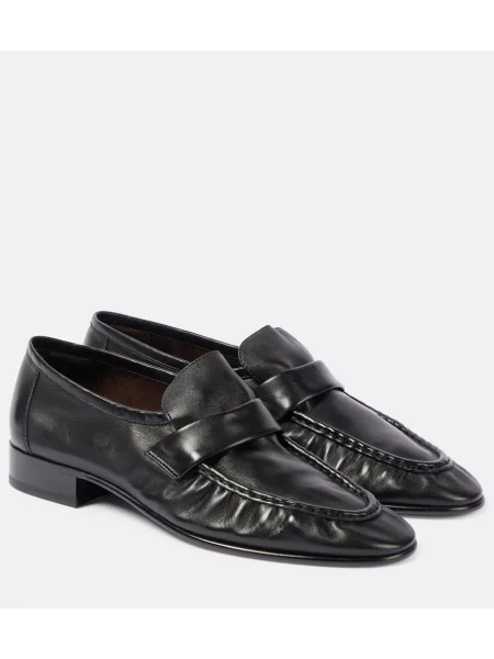 Pantofi loafer The Row din piele negru