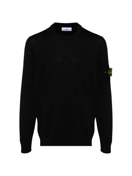 Pulover Stone Island de lână cu strasuri negru