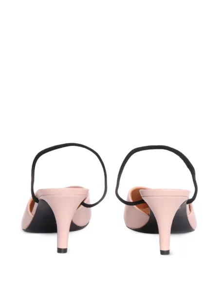 Kožené mules Via Roma 15 na ramínka růžové