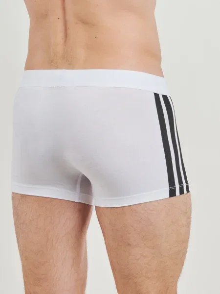 Chiloți Adidas cu talie joasă cu dungi alb