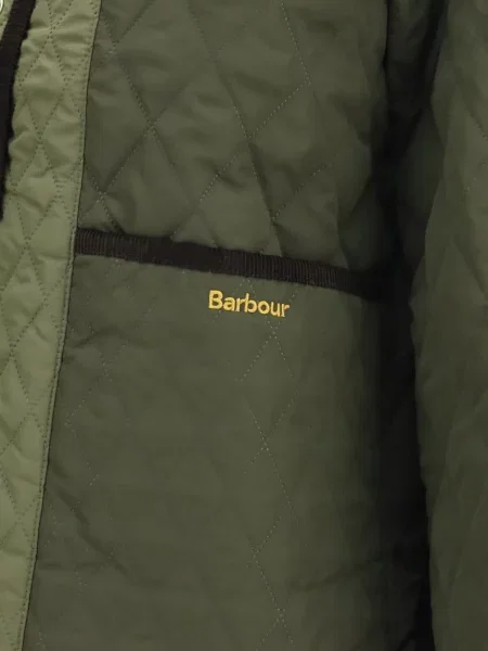 Geacă cu puf Barbour cu broderie verde