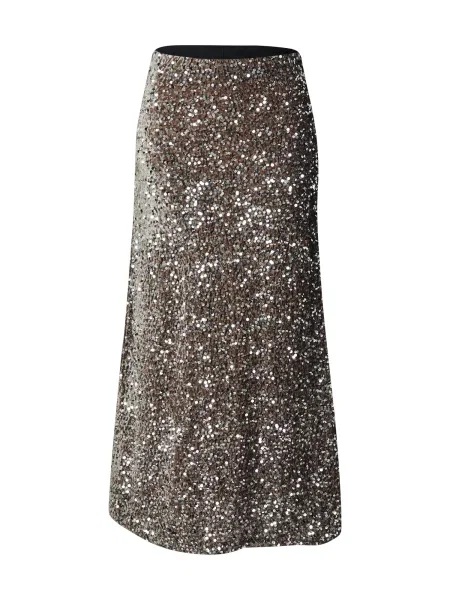 PIECES Fustă PCKAM închis / argintiu maro