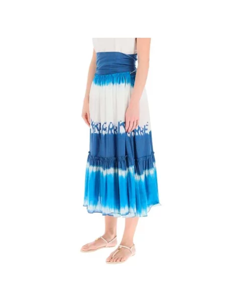 Tie dye spódnica midi Alberta Ferretti do kolan niebieska