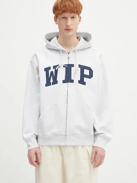 Μπλούζα Carhartt WIP Hooded WIP Sweat Jacket με κουκούλα γκρι