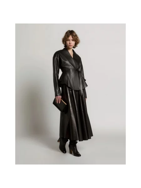 Spódnica skórzana Alberta Ferretti czarna
