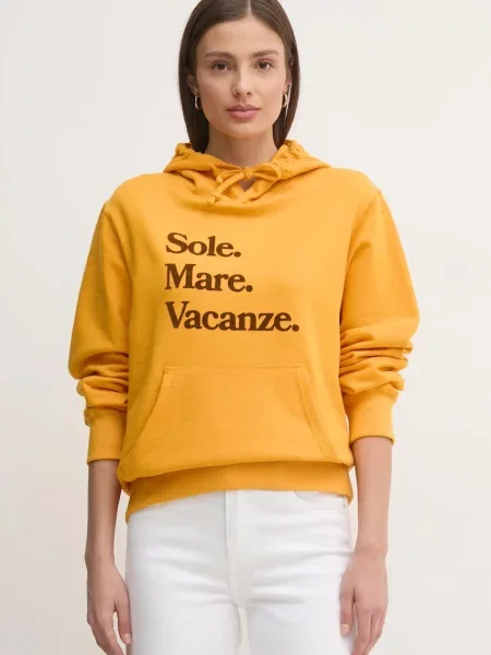 Mikina Drivemebikini Sole Mare Flock s kapucí s potiskem oranžová