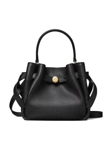 Kapelusz Tory Burch skórzany czarny