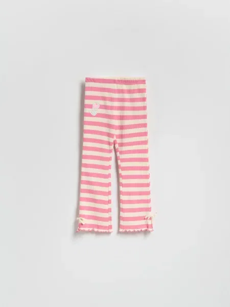 Reserved Ребристі штани в смужку різнобарвний 