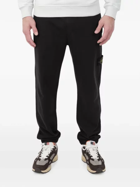 Pantaloni Stone Island cu strasuri alergare negru