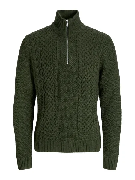 JACK & JONES Megztinis JJPAUL tamsiai žalia