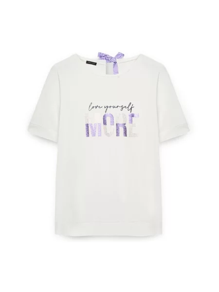 Koszulka Fiorella Rubino z kokardką biała