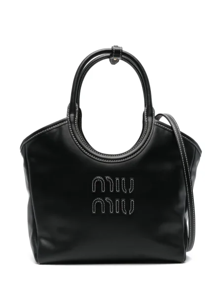 Geantă shopper Miu Miu negru