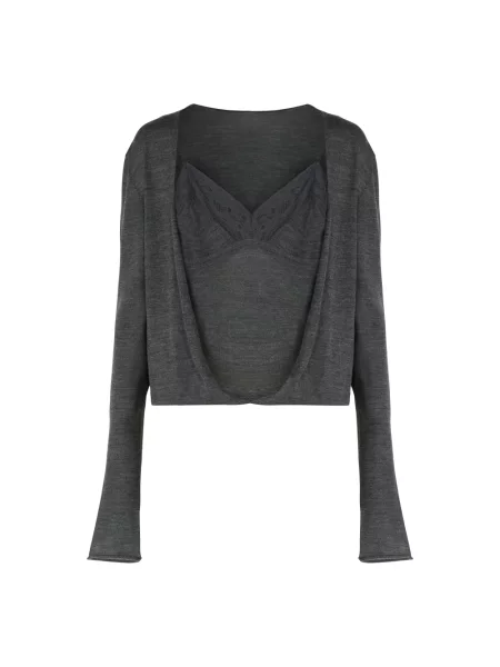 Sweter Alberta Ferretti szary