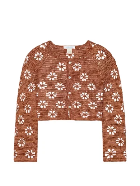 Cardigan Calle Del Mar cu model floral maro