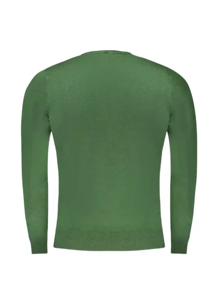 Pulover Cavalli Class cu broderie cu decolteu rotund verde