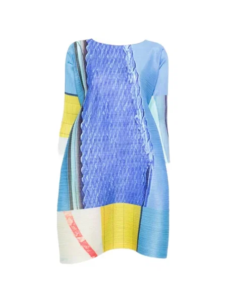 Rochie Pleats Please Issey Miyake plisată de costum albastru