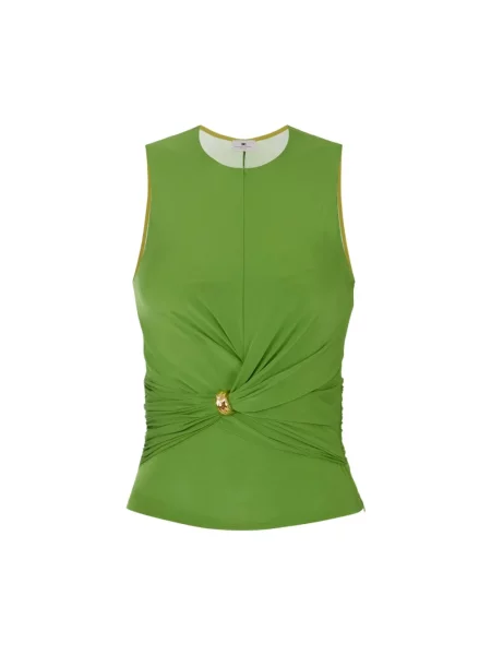 Top Elisabetta Franchi z dżerseju zielony