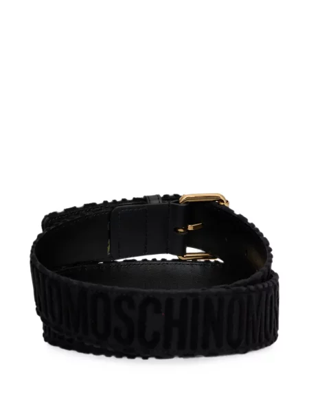 Curea Moschino cu cataramă cu autograf negru