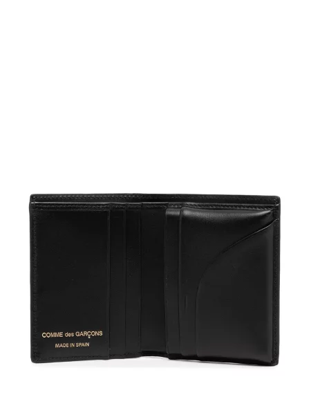 Kožená puntíkatá peněženka Comme Des Garçons Wallet s potiskem černá