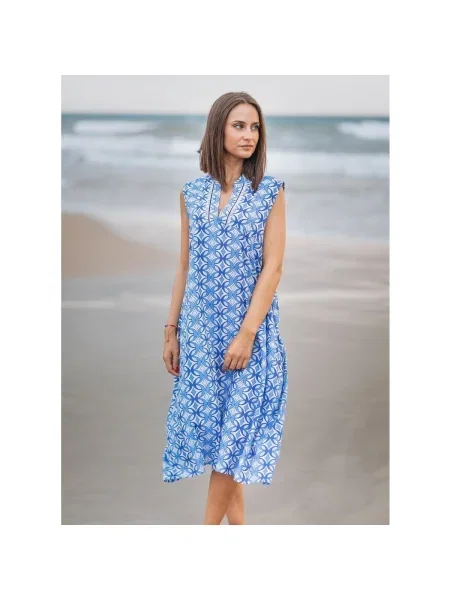 Oblekové maxi šaty Isla Bonita By Sigris po kolená modrá
