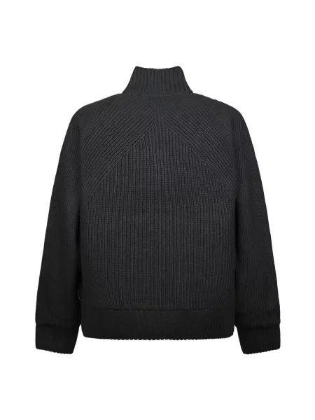 Kardigan Carhartt Wip z wysokim kołnierzem wełniany czarny