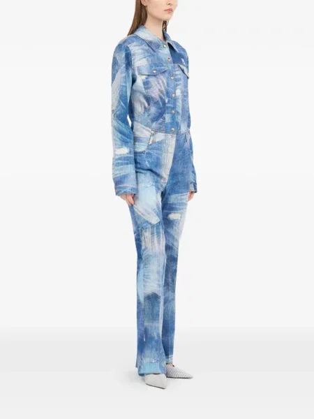 Dżinsowy kombinezon Roberto Cavalli niebieski