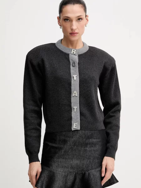 Rotate cardigan din amestec de lână light gri