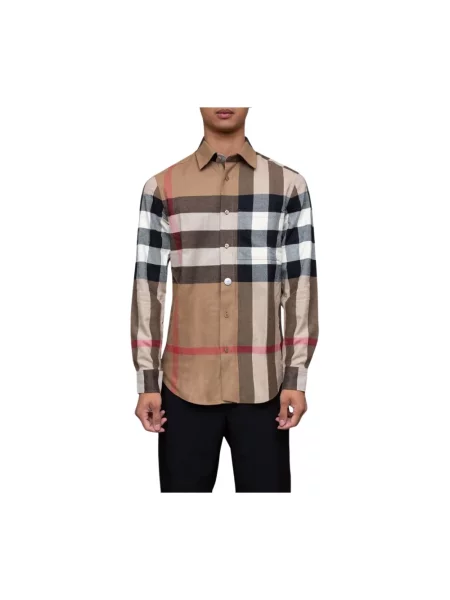 Koszula Burberry w kratę brązowa