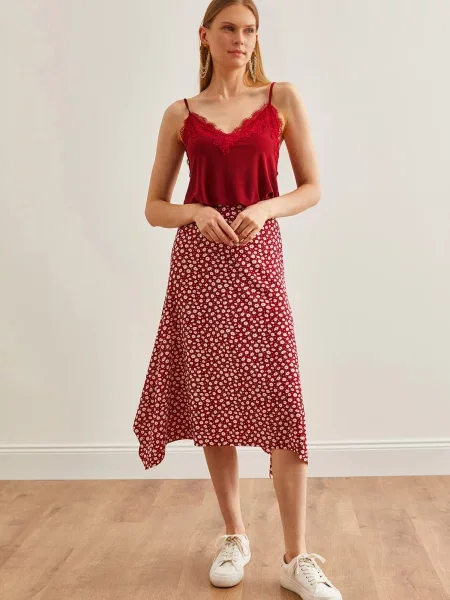 Olalook Fustă galben / roșu alb