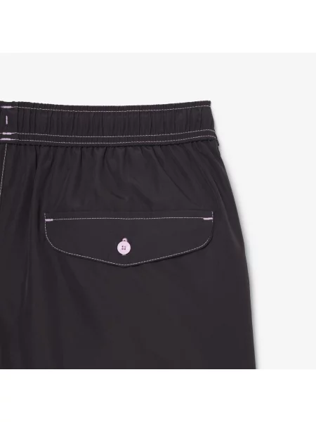 Lacoste Kąpielówki Średniej Długości Z Tenisowym Nadrukiem brązowy