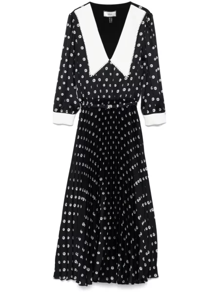Sukienka midi Nissa z perełkami do kolan garniturowa czarna