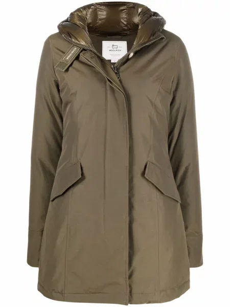 Parka Woolrich z kapturem zielona