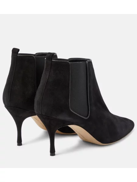 Cizme scurte Manolo Blahnik din piele de căprioară negru