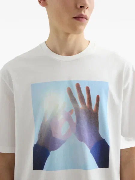Tricou Jil Sander cu decolteu rotund scurt alb