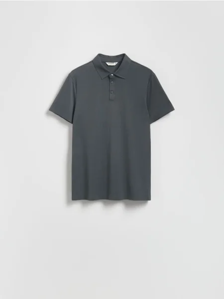 Reserved Koszulka polo slim ciemnoszary