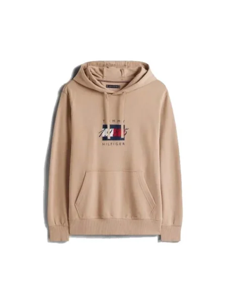 Geacă Tommy Hilfiger cu glugă maro