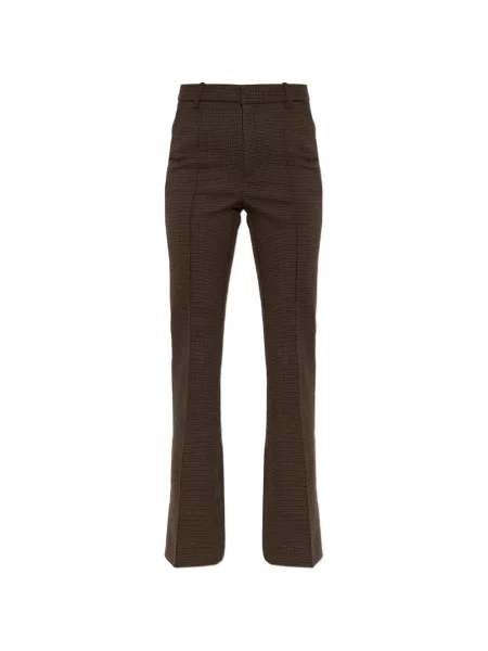 Pantaloni Gestuz cu model herringbone maro